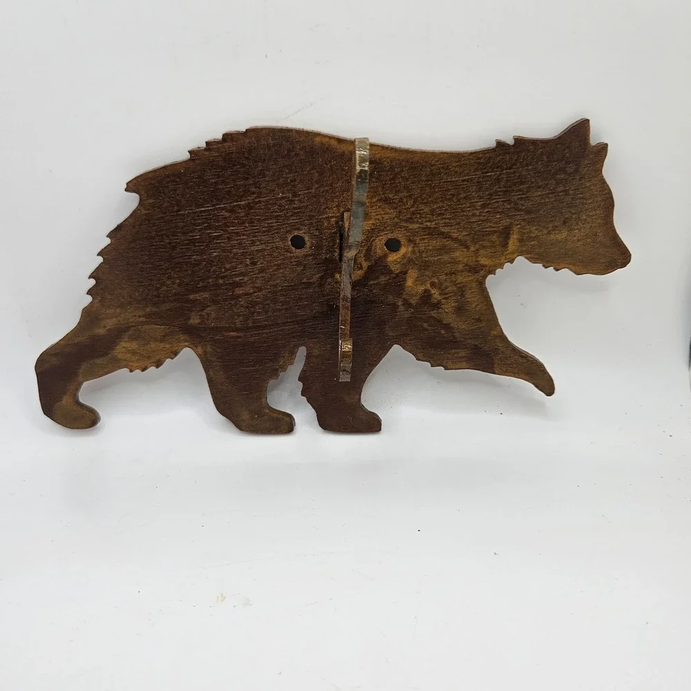 Vintage Rustic Metal Bear Wall Hook / Coat Hook Cabin Decor